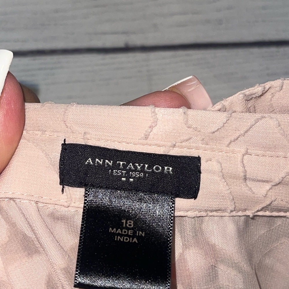 Ann Taylor Beige Patterned Button Down Shirt - image 7